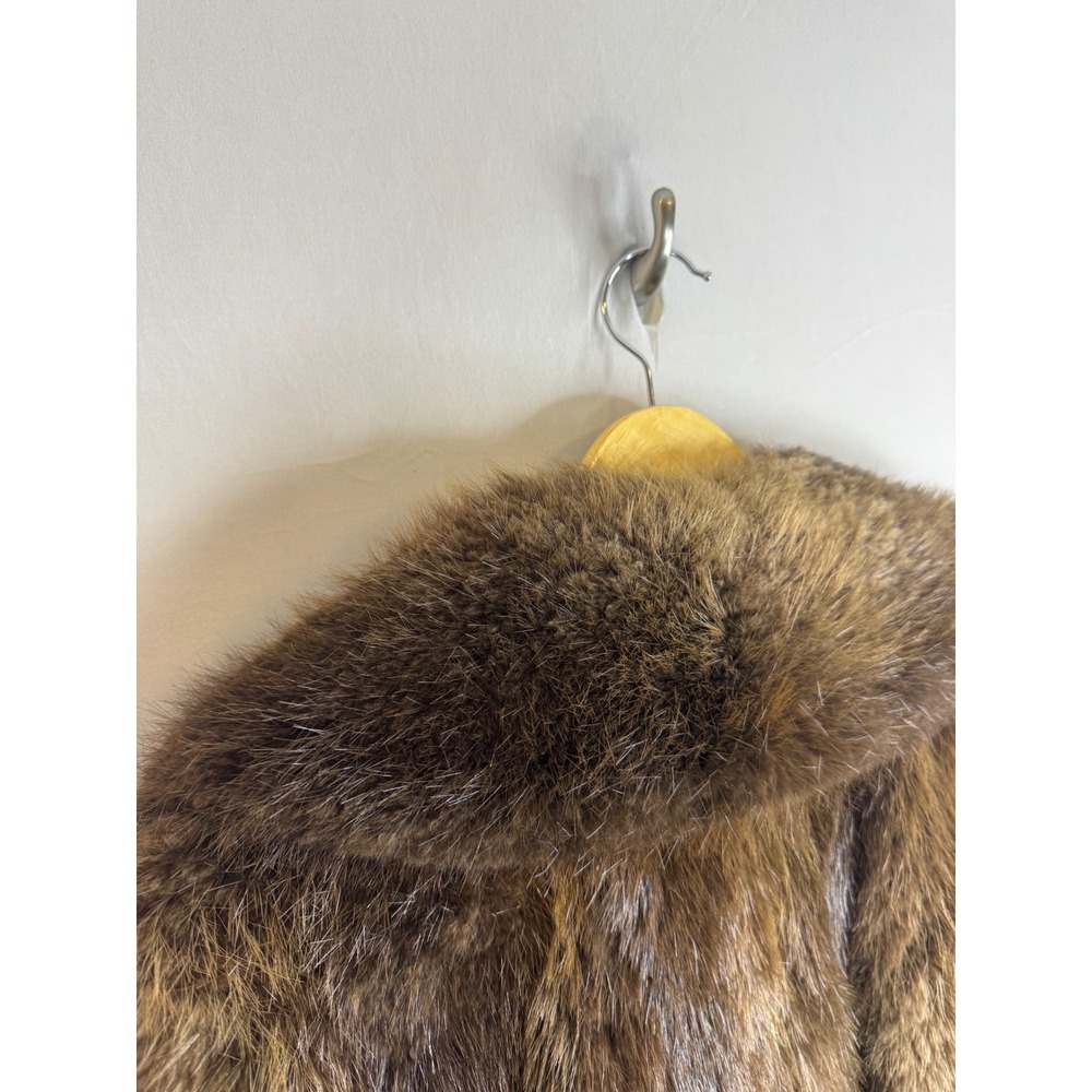 Vintage Shillington Furs Men 46 Brown Long Racoon Fur Coat Double Breasted - Picture 7 of 16